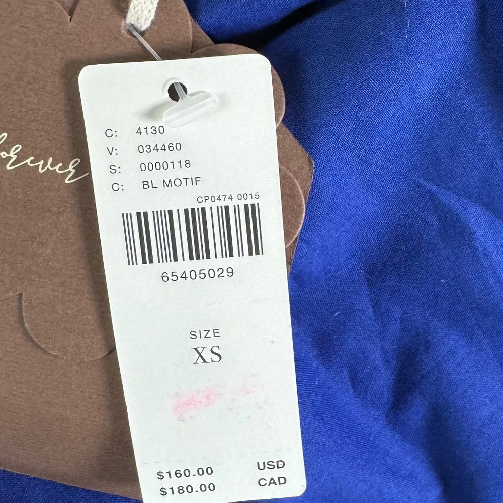 Anthropologie NWT Forever That Girl Royal Blue Scalloped Trim Cutout Dress Sz XS
